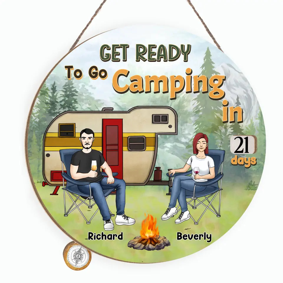Get Ready To Go Camping - Personalized Countdown Sign, Gift For Camping Lover