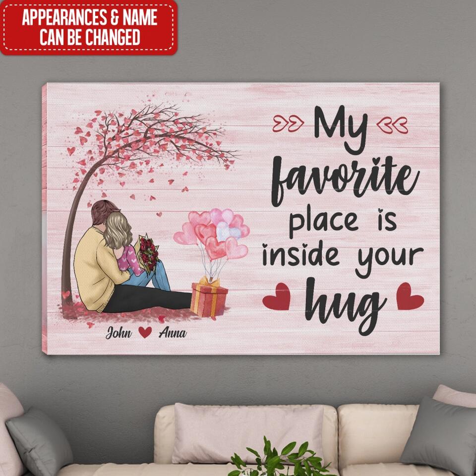 My Favorite Place Is In Your Heart - Personalized Couple Canvas - Valentine Gift - Personalized Couple Canvas - Valentine Decorations