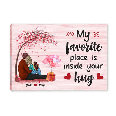 My Favorite Place Is In Your Heart - Personalized Couple Canvas - Valentine Gift - Personalized Couple Canvas - Valentine Decorations