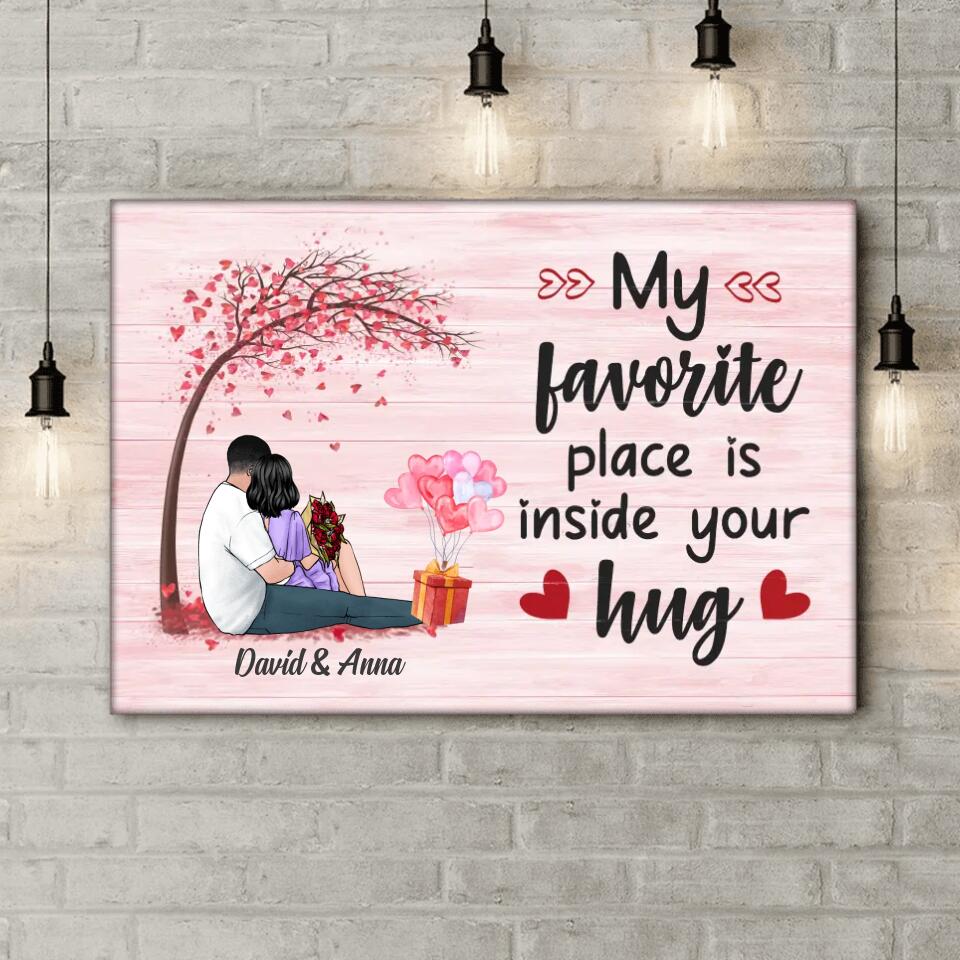 My Favorite Place Is In Your Heart - Personalized Couple Canvas - Valentine Gift - Personalized Couple Canvas - Valentine Decorations