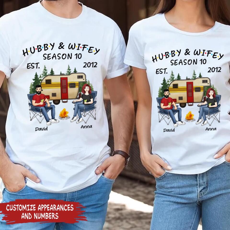 Hubby And Wifey Shirt - Personalized Valentine Couple Shirt - Personalized Camping Shirt - Camping Life - Valentine Gift