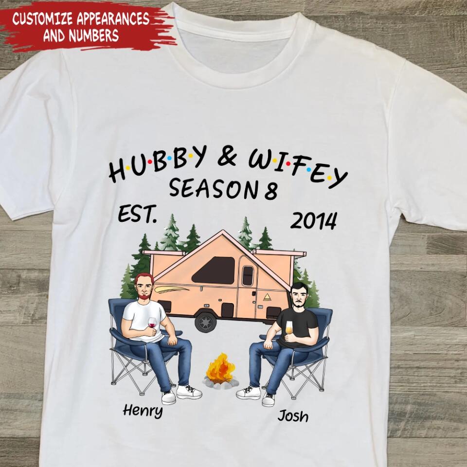Hubby And Wifey Shirt - Personalized Valentine Couple Shirt - Personalized Camping Shirt - Camping Life - Valentine Gift