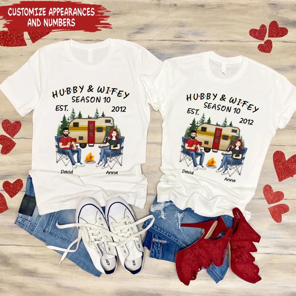 Hubby And Wifey Shirt - Personalized Valentine Couple Shirt - Personalized Camping Shirt - Camping Life - Valentine Gift