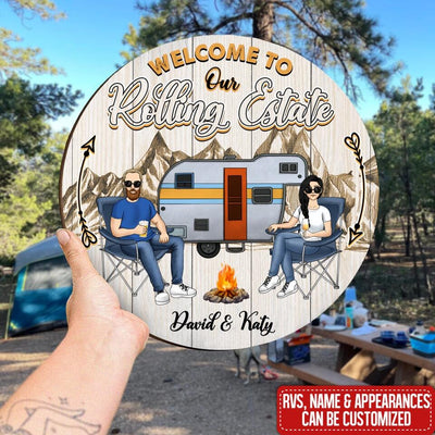 Welcome To Our Rolling Estate - Personalized 1 Layer Sign, Gift For Camping Lover