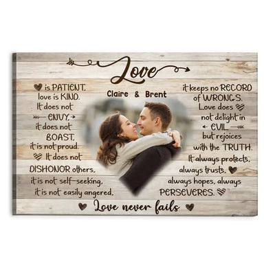 Love Is Patient Love Is Kind - Personalized Couple Canvas - Valentine Gift - Personalized Couple Canvas - Valentine Decorations