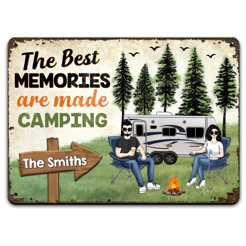The Best Memories Are Made Camping - Personalized Metal Sign, Gift For Camping Lover