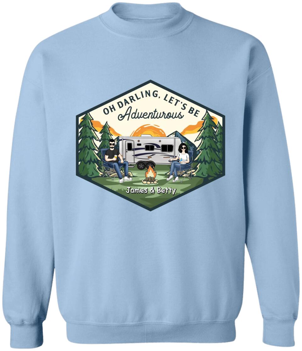 Let's Be Adventurous - Personalized Camping Shirt - Personalized Couple Shirt - Gift For Camping Lovers - Camping Life
