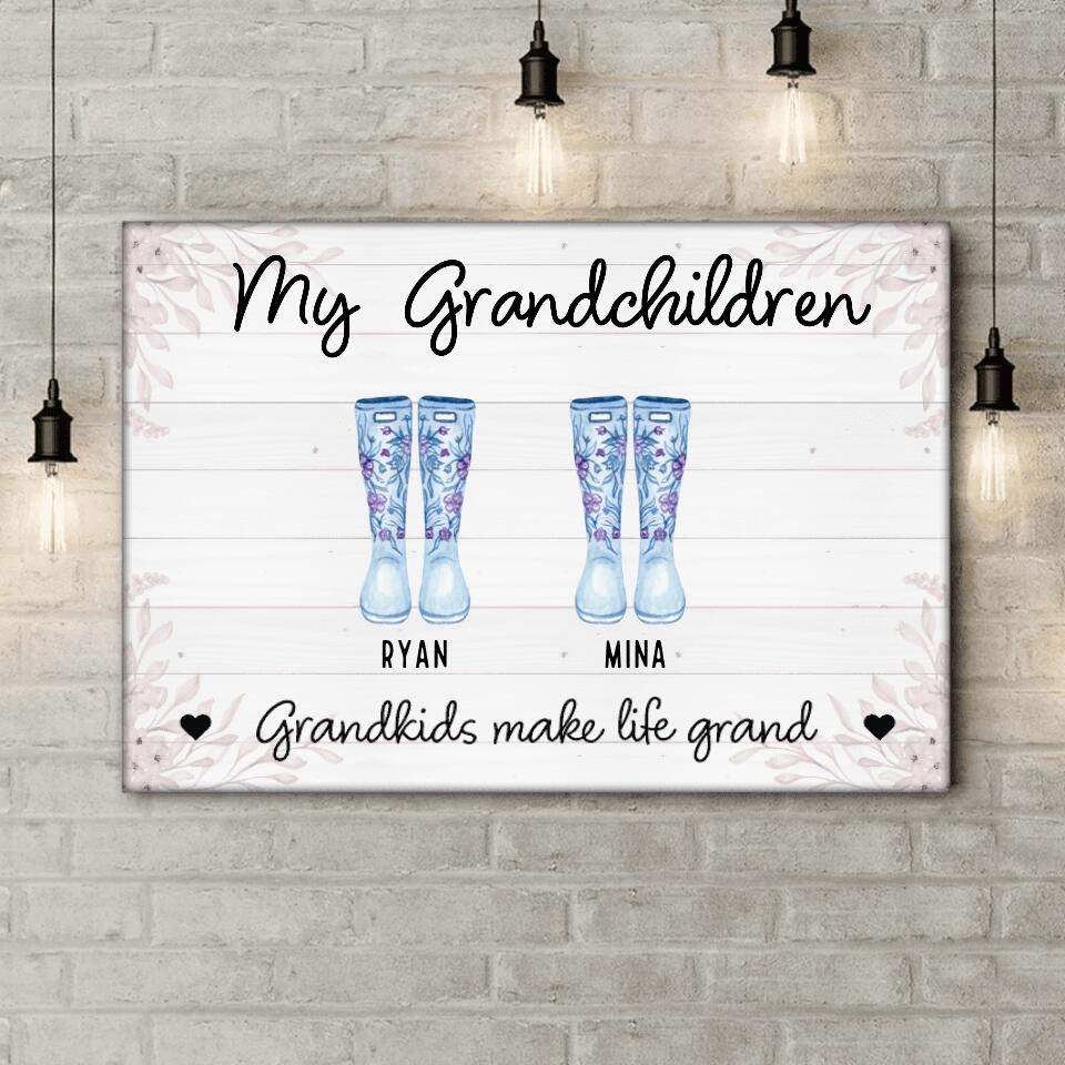 Grandkids Make Life Grand - Personalized Canvas