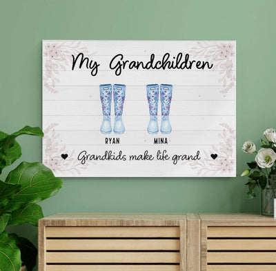 Grandkids Make Life Grand - Personalized Canvas