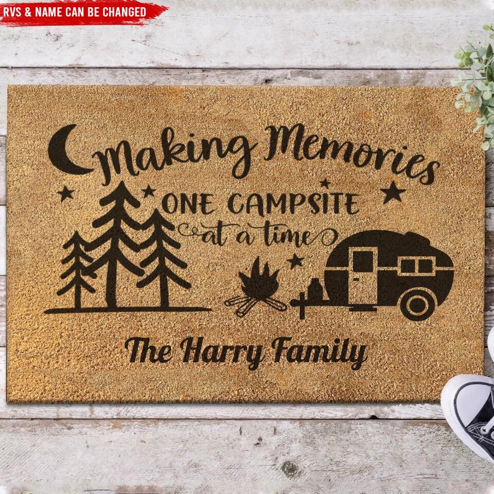 Making Memories One Campsite At A Time - Personalized Coir Doormat, Gift For Camping