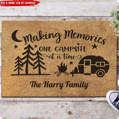 Making Memories One Campsite At A Time - Personalized Coir Doormat, Gift For Camping