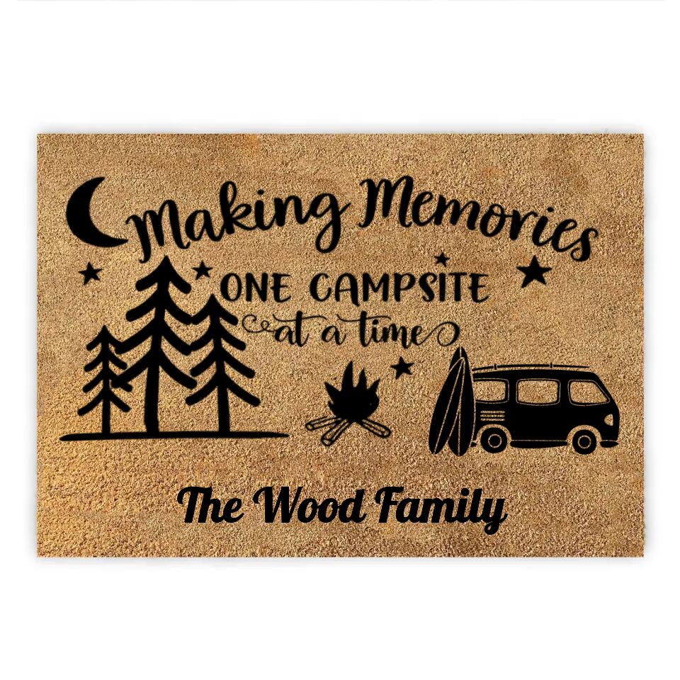 Making Memories One Campsite At A Time - Personalized Coir Doormat, Gift For Camping