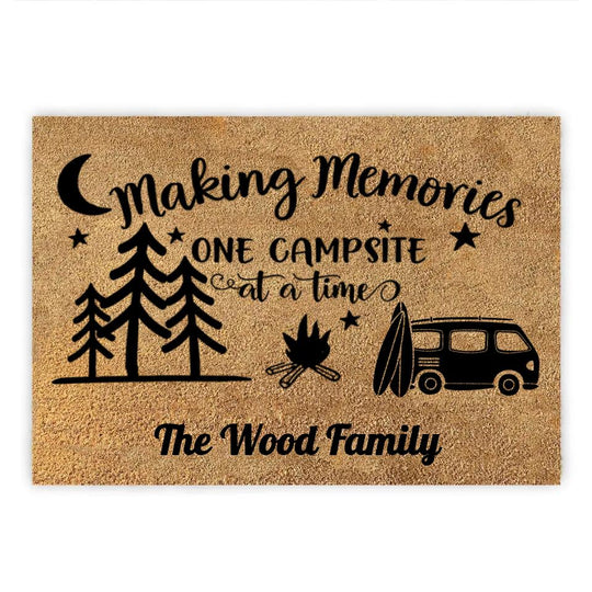 Making Memories One Campsite At A Time - Personalized Coir Doormat, Gift For Camping