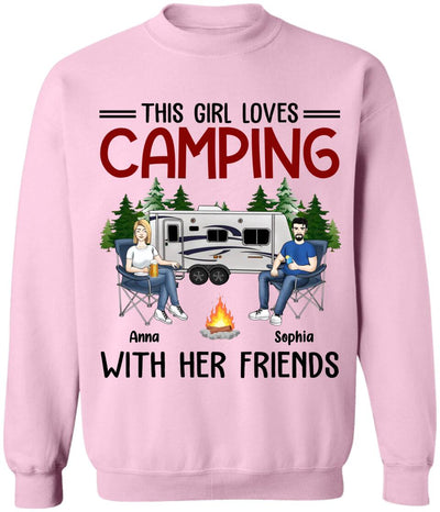 This Girl Loves Camping With Her Friends - Personalized Camping Shirt - Happy Camper - Camping Life - Friends Shirt