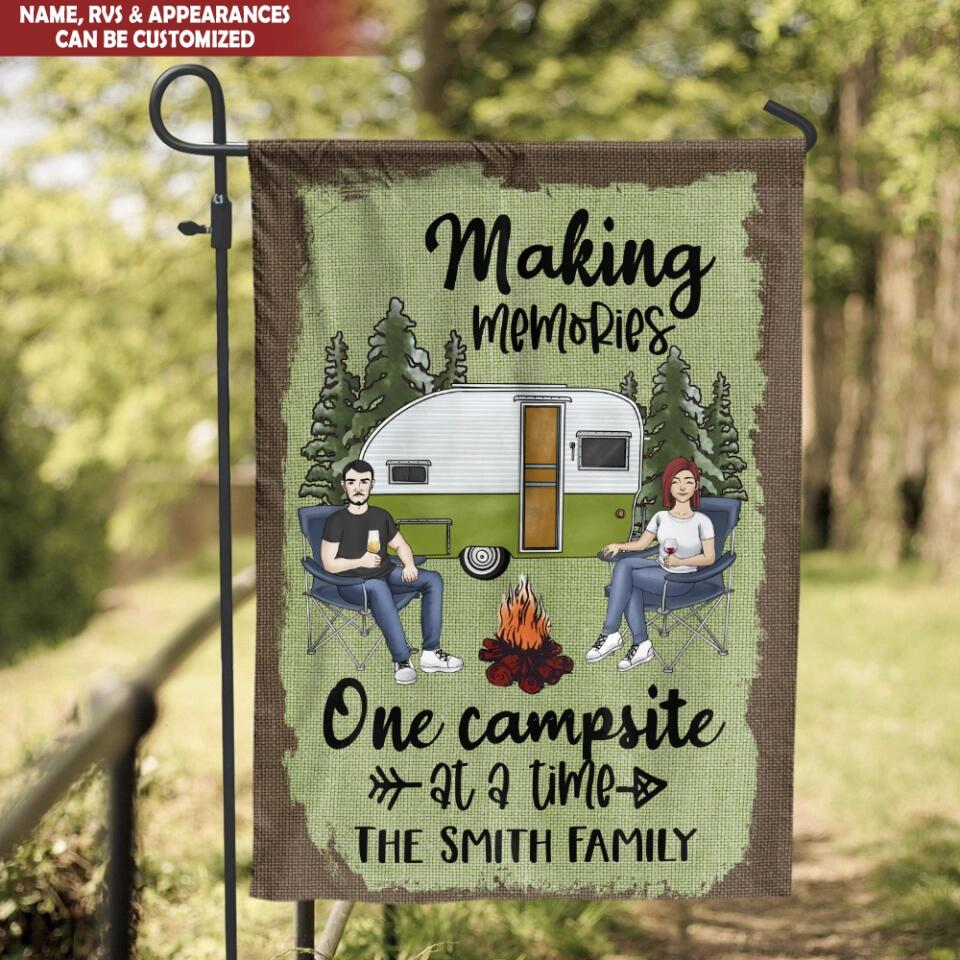 Making memories one campsite at a time - Personalized Doormat, Gift For Camping Lover