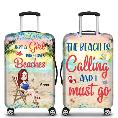 Just A Girl Who Loves Beaches -Personalized Luggage, Gift For Beach Lover