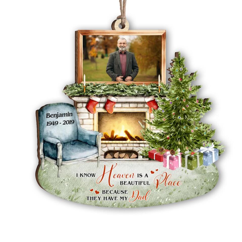 Personalized Memorial Wooden Ornament - Custom Sympathy Gift - Thinking Of You - Remembrance Gift - In Memory Ornament - Personalized Christmas In Heaven Ornament