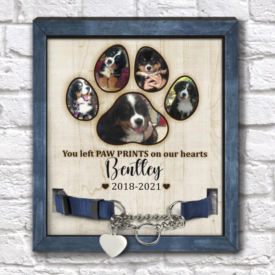 You Left Paw Prints On Our Hearts, Personalized Pet Memorial Sign, Unique Pet Loss Gift