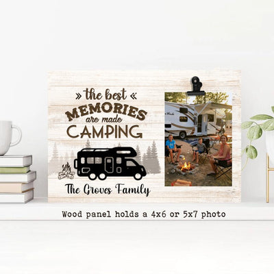 The Best Memories Are Made Camping Personalized Photo Wood Frame