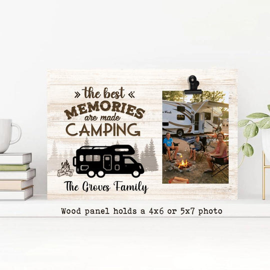 The Best Memories Are Made Camping Personalized Photo Wood Frame