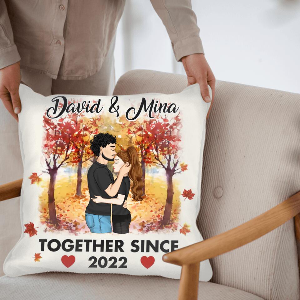 Personalized Couple Fall Together Since Pillow, Custom Couple Valentine Pillow Gift, Couple Pillow, Gift For Her, Him, Wife, Husband