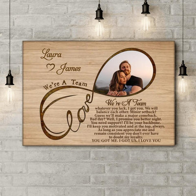 We're A Team - Personalized Couple Canvas Print - Couple Canvas Wall Art - Wall Decor for Couples Bedroom