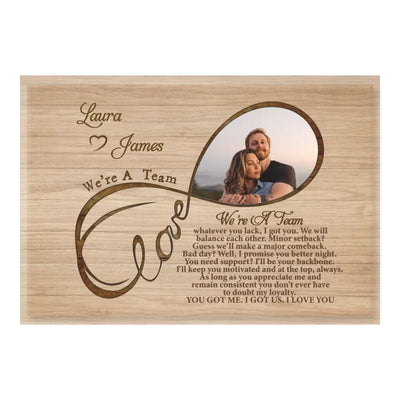 We're A Team - Personalized Couple Canvas Print - Couple Canvas Wall Art - Wall Decor for Couples Bedroom