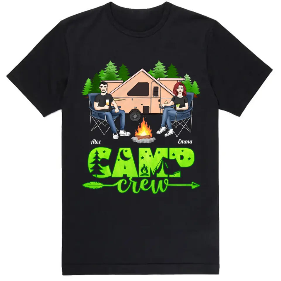 Personalized Camp Crew Shirt - Camping Life - Happy Campers - Personalized Friends Shirt - Camping Gift