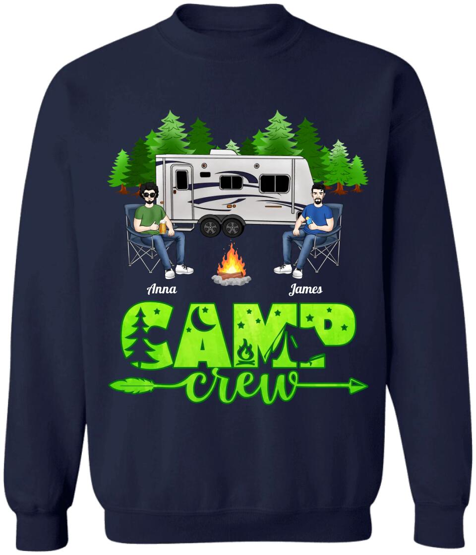 Personalized Camp Crew Shirt - Camping Life - Happy Campers - Personalized Friends Shirt - Camping Gift