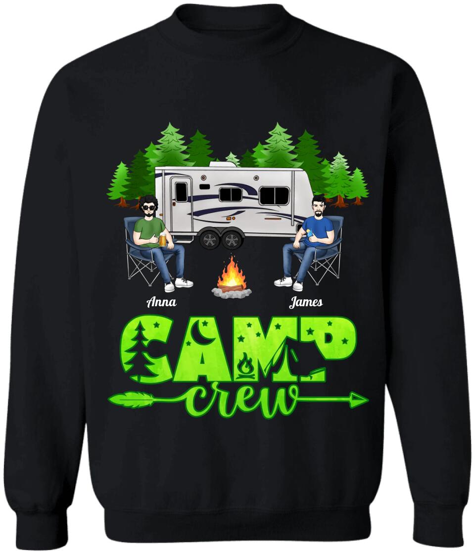 Personalized Camp Crew Shirt - Camping Life - Happy Campers - Personalized Friends Shirt - Camping Gift