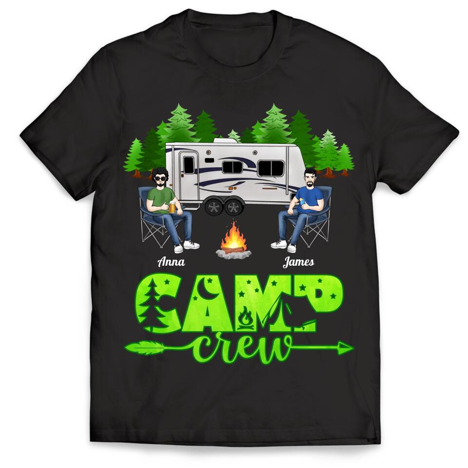 Personalized Camp Crew Shirt - Camping Life - Happy Campers - Personalized Friends Shirt - Camping Gift