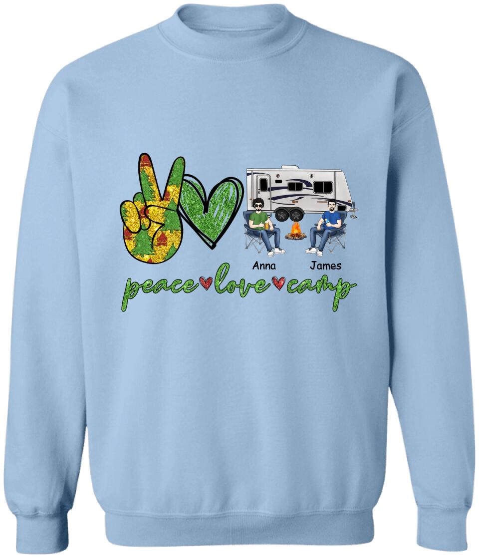 Peace Love Camp - Personalized Camping Shirt - Camping Life - Happy Campers - Gift For Camping Lovers