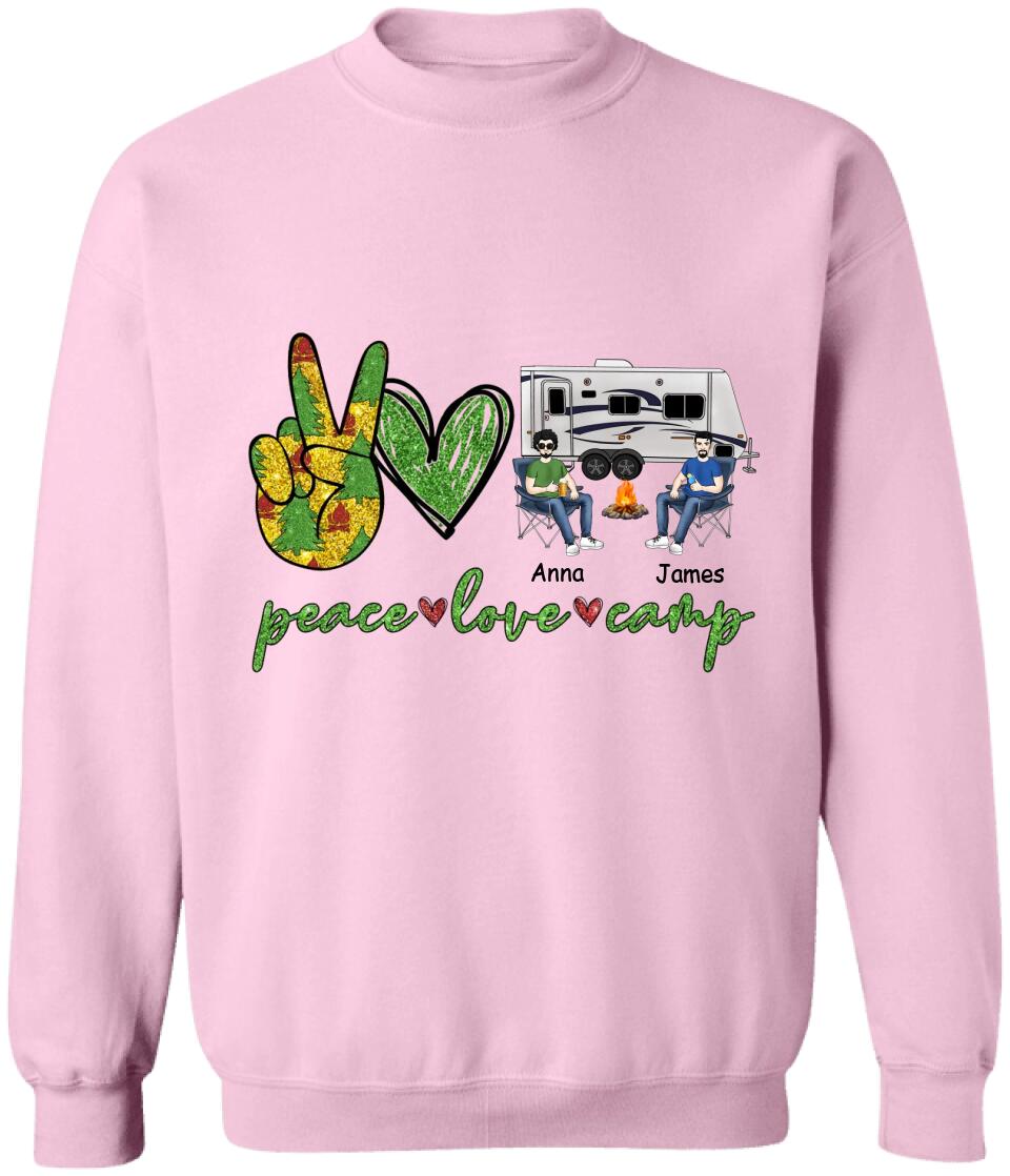 Peace Love Camp - Personalized Camping Shirt - Camping Life - Happy Campers - Gift For Camping Lovers