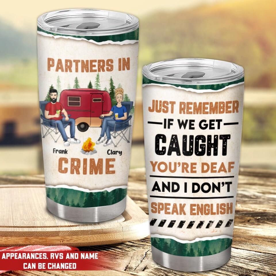 Partners In Crime - Personalized Camping Tumbler - Camping Life - Happy Campers - Camping Gift
