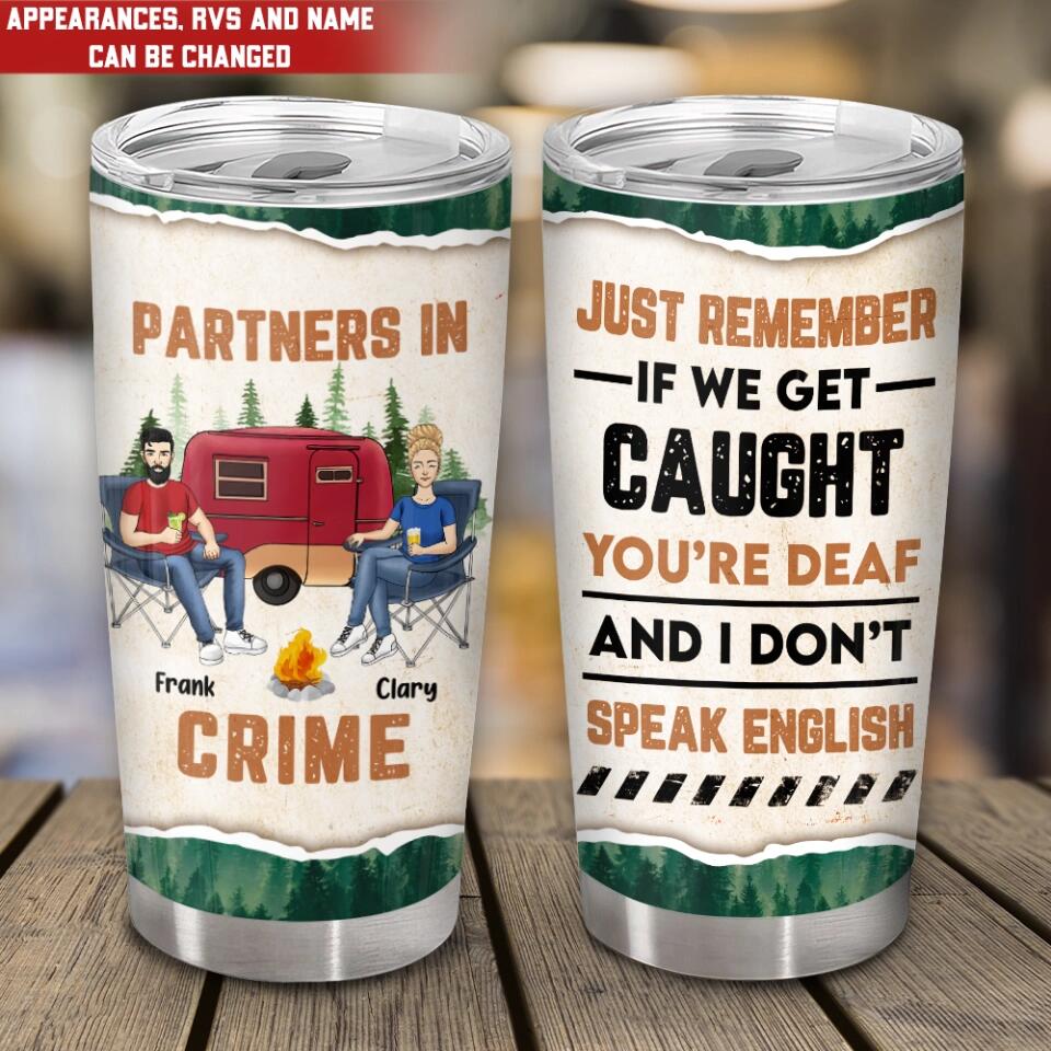 Partners In Crime - Personalized Camping Tumbler - Camping Life - Happy Campers - Camping Gift
