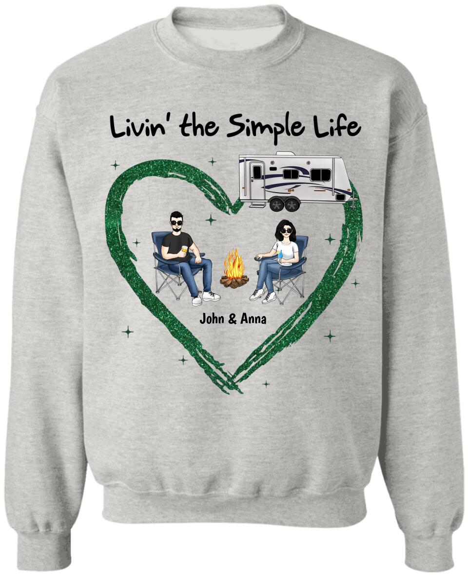 Living The Simple Life - Personalized Camping Shirt - Happy Camper - Camping Life - Valentine Shirt - Valentine Gift