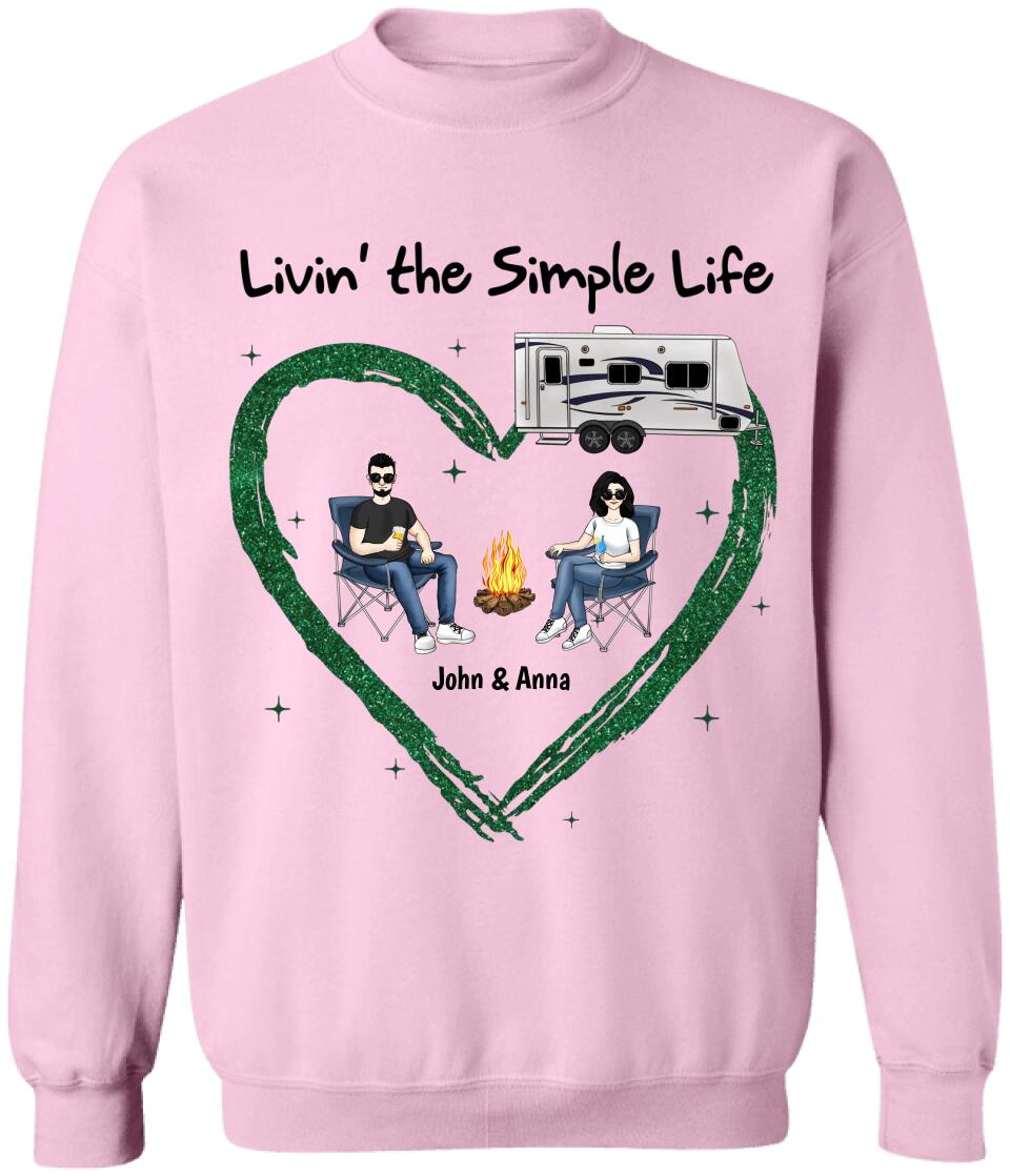 Living The Simple Life - Personalized Camping Shirt - Happy Camper - Camping Life - Valentine Shirt - Valentine Gift