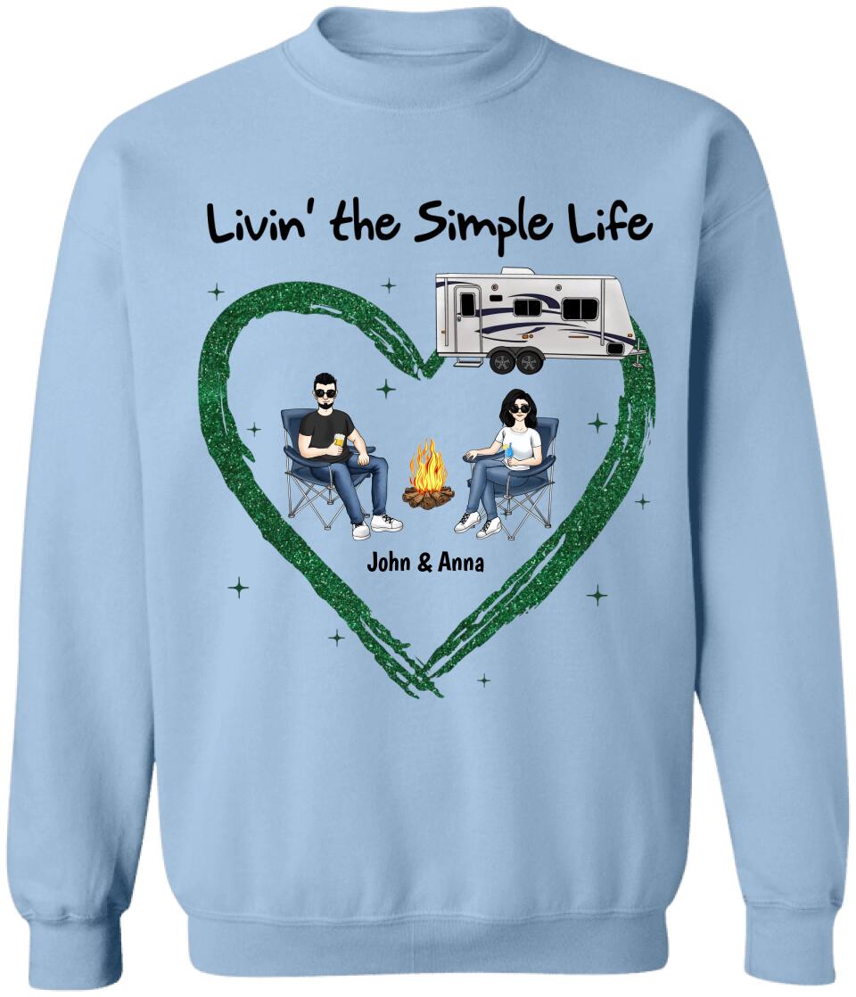 Living The Simple Life - Personalized Camping Shirt - Happy Camper - Camping Life - Valentine Shirt - Valentine Gift