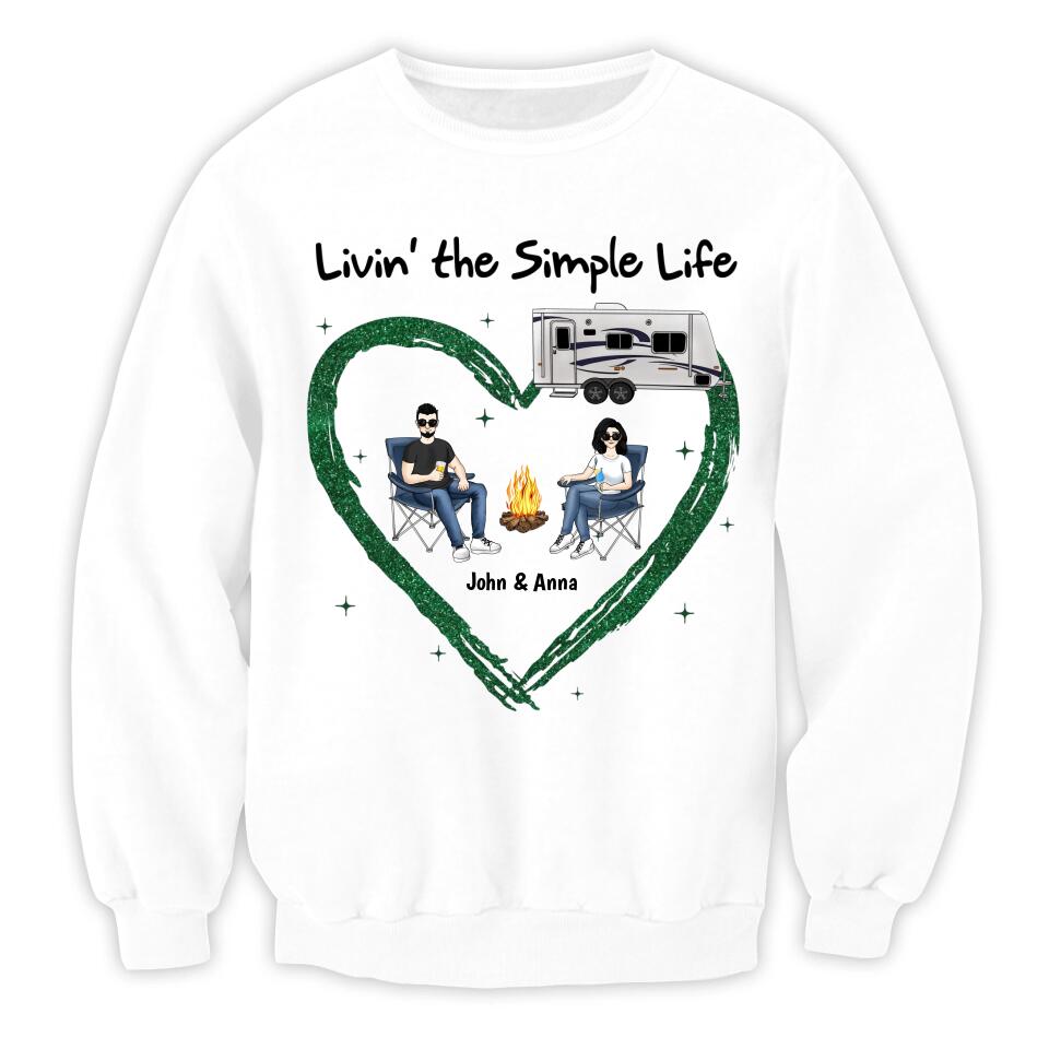 Living The Simple Life - Personalized Camping Shirt - Happy Camper - Camping Life - Valentine Shirt - Valentine Gift