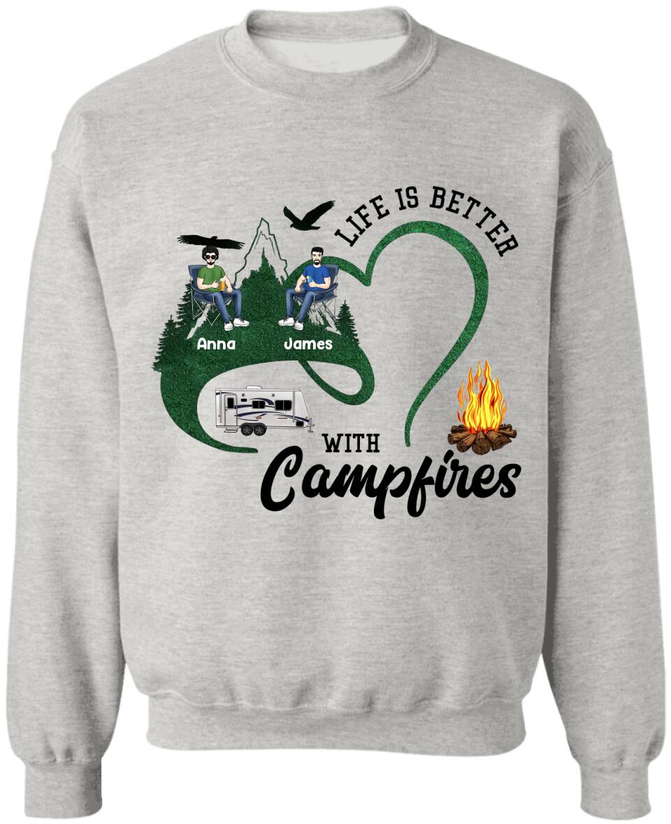 Life Is Better With Camfires - Personalized Camping Shirt - Camper Shirt - Camping Gift - Friend Shirt