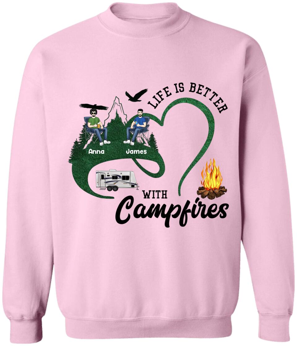 Life Is Better With Camfires - Personalized Camping Shirt - Camper Shirt - Camping Gift - Friend Shirt