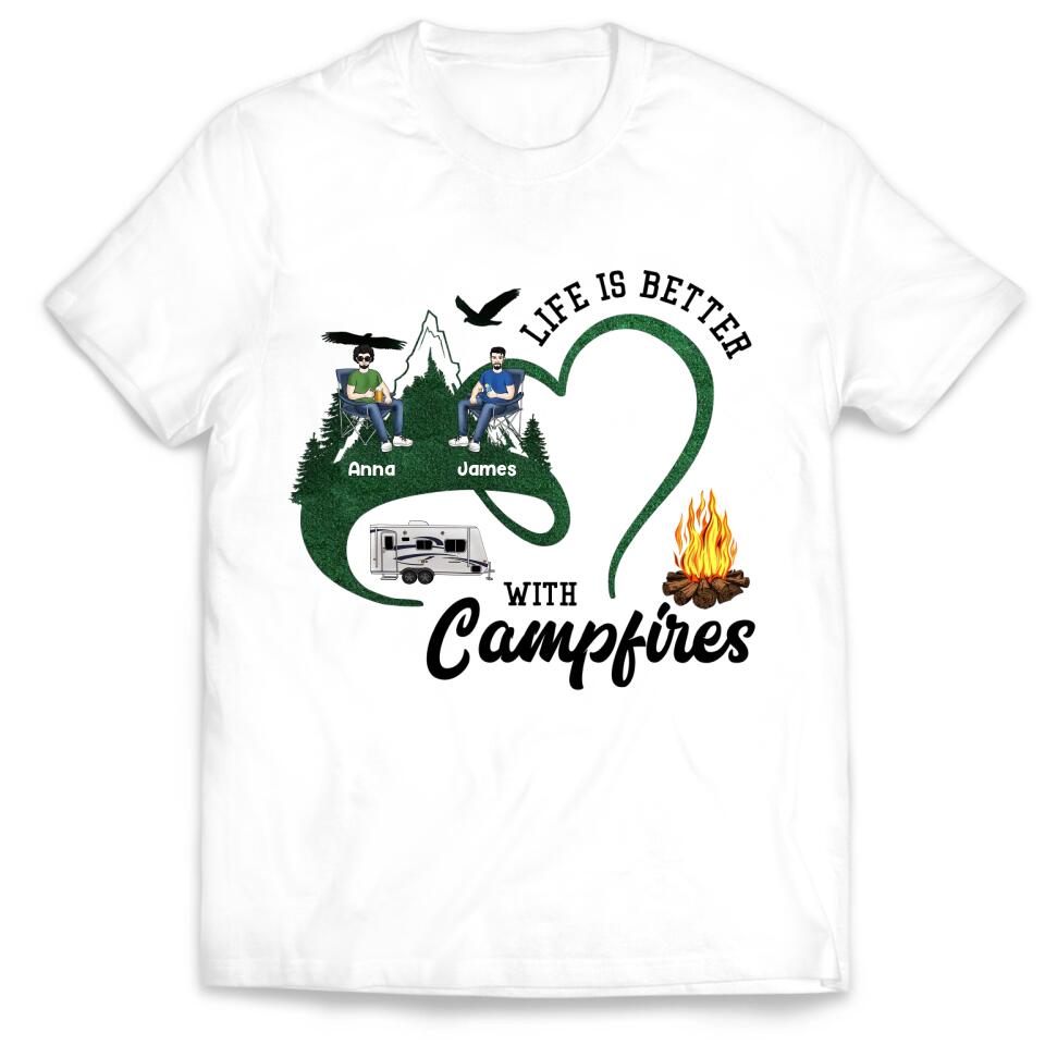 Life Is Better With Camfires - Personalized Camping Shirt - Camper Shirt - Camping Gift - Friend Shirt