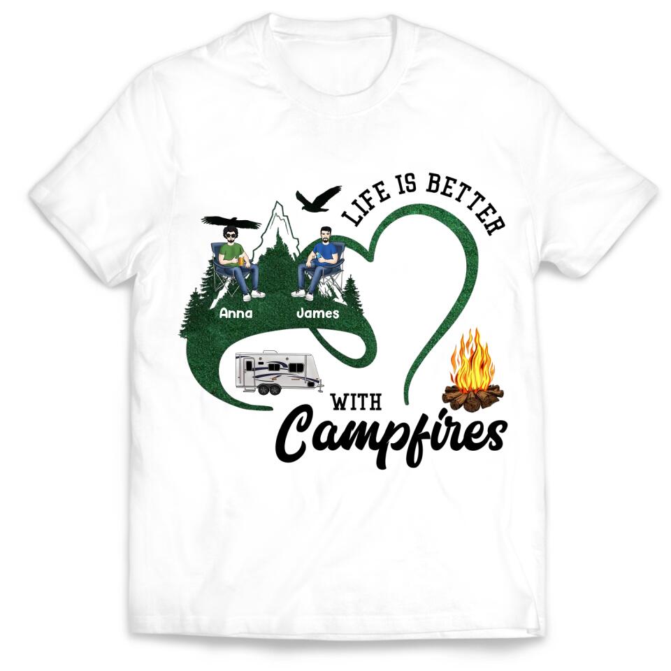 Life Is Better With Camfires - Personalized Camping Shirt - Camper Shirt - Camping Gift - Friend Shirt