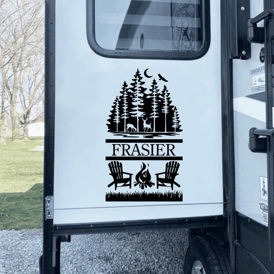 Personalized Camping Decal For RV Window, RV Slide-Out, Outdoors Decal, RV Door