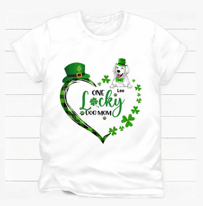 One Lucky Dog Mom - Personalized T-shirt, Gift For Dog Lover