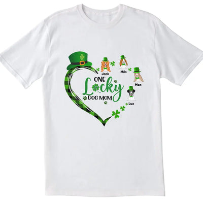 One Lucky Dog Mom - Personalized T-shirt, Gift For Dog Lover