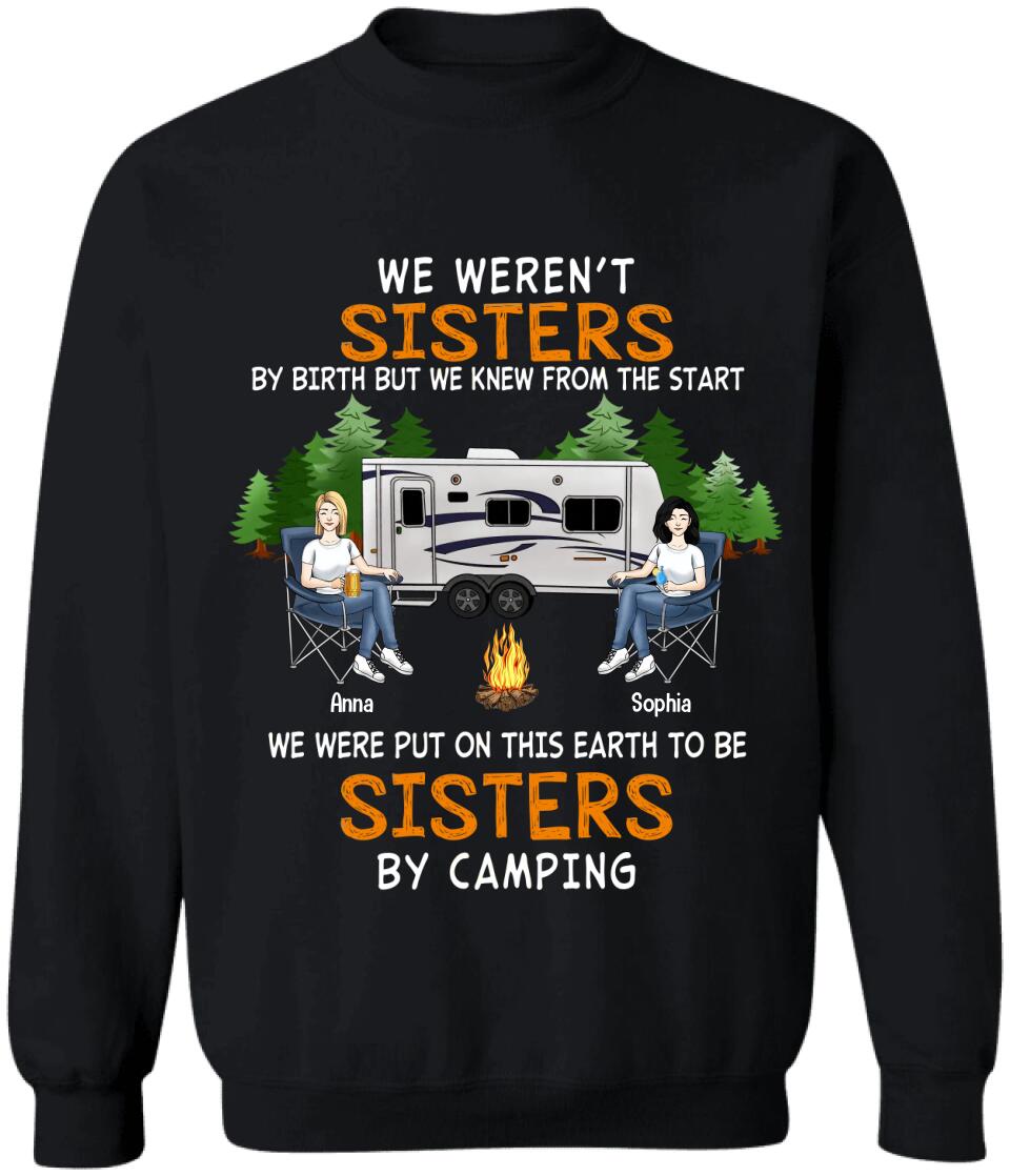Sisters By Camping Shirt - Personalzied Bestie Camping Shirt - Camping Life - Happy Campers - Bestie Shirt - Campers Gift