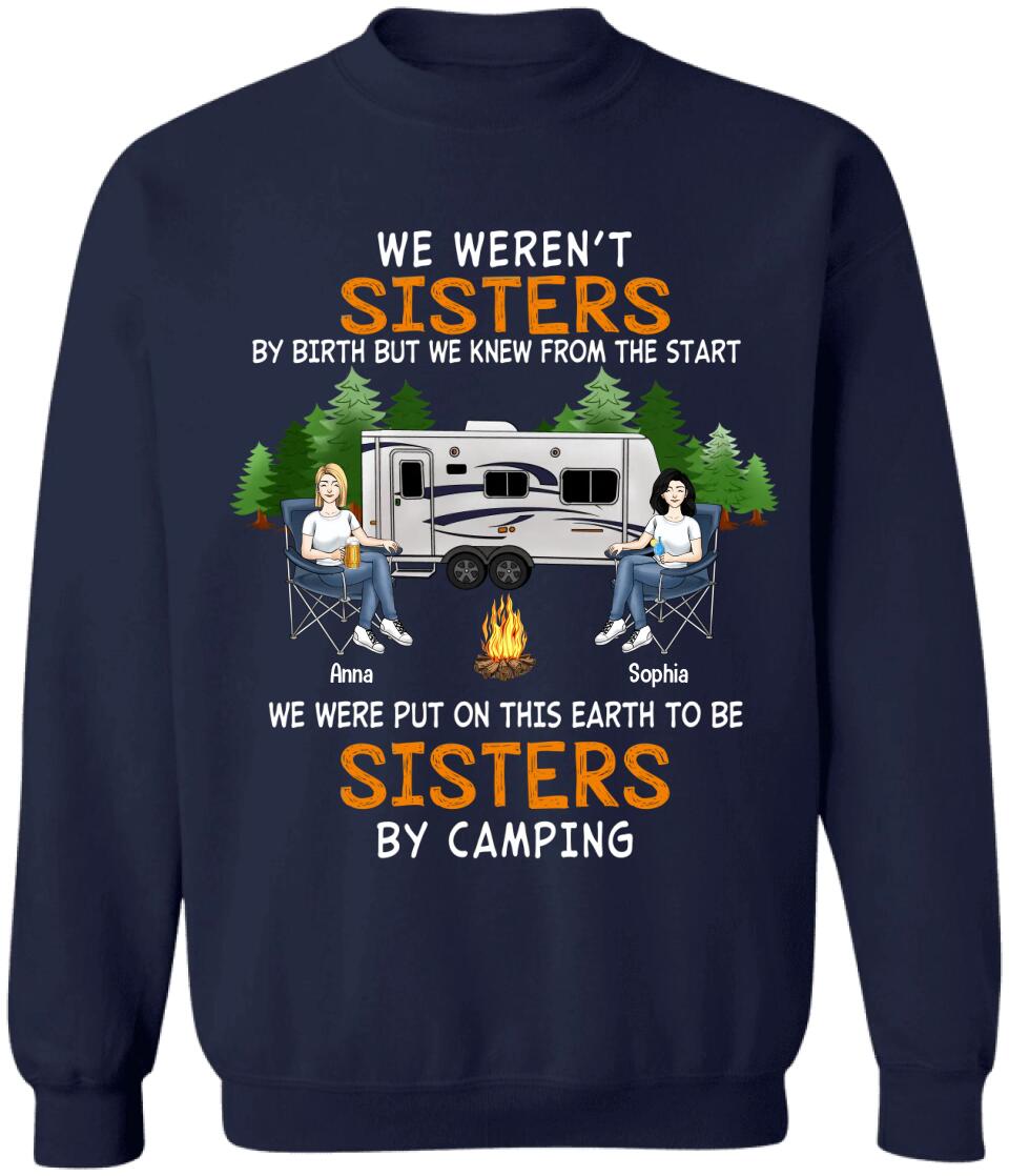 Sisters By Camping Shirt - Personalzied Bestie Camping Shirt - Camping Life - Happy Campers - Bestie Shirt - Campers Gift