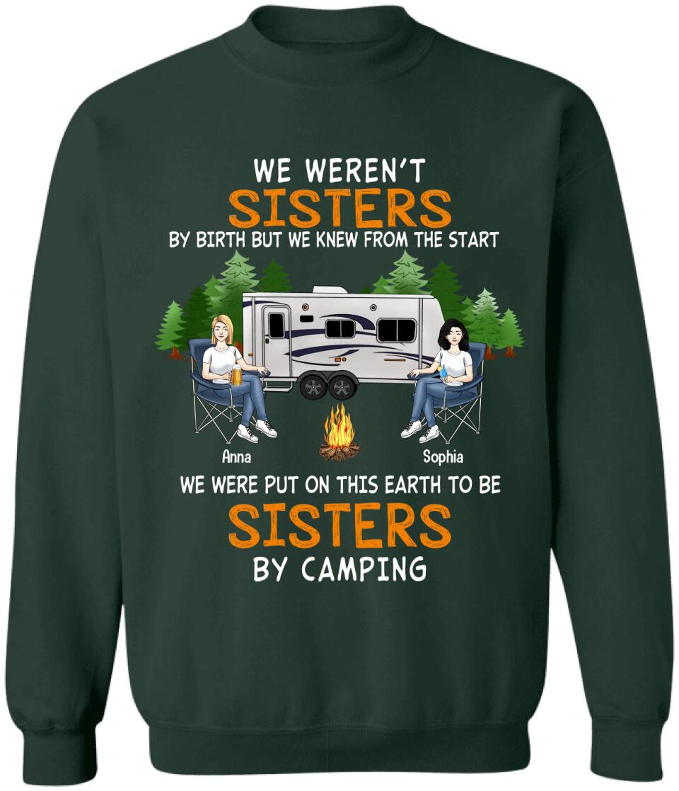 Sisters By Camping Shirt - Personalzied Bestie Camping Shirt - Camping Life - Happy Campers - Bestie Shirt - Campers Gift