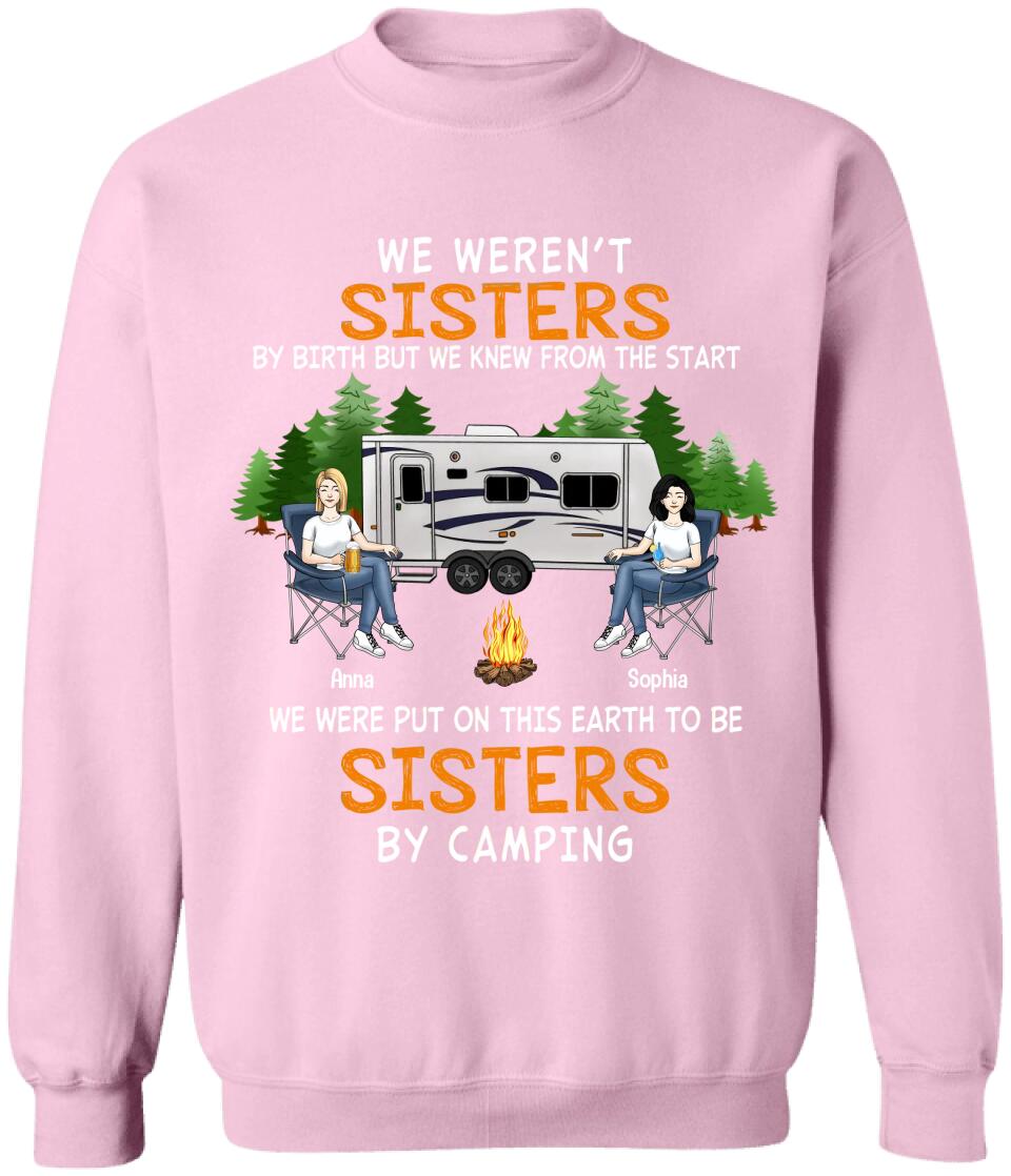 Sisters By Camping Shirt - Personalzied Bestie Camping Shirt - Camping Life - Happy Campers - Bestie Shirt - Campers Gift